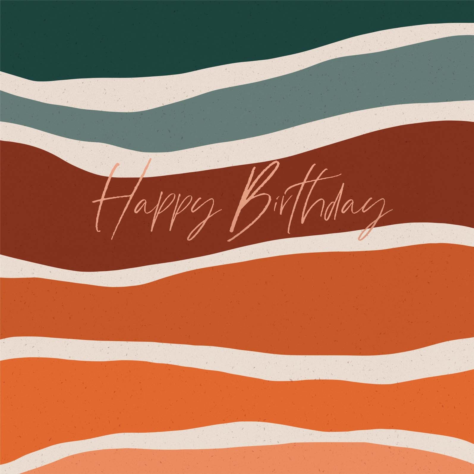 Greeting Card Rust - Birthday Stripes